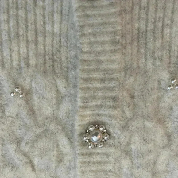 KUT from the Kloth Petra Pearl Button Cropped Cardigan Women’s Medium Classic Ch - Picture 12 of 13